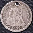 1854 W/ARROWS LIBERTY SEATED DIME