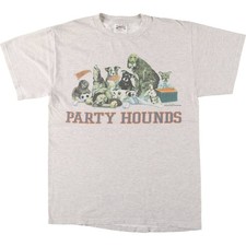 Vintage 90'S Tultex Dog Print Animal T-Shirt Men's Size Medium