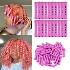 20pcs Women's Perm Rods Set for Natural Hair: 2 Sizes Cold Wave Hair Rollers for