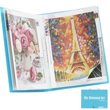 A2 Storage Book for Diamond Art Kits, Diamond Art Portfolio Folder with 30 Po...