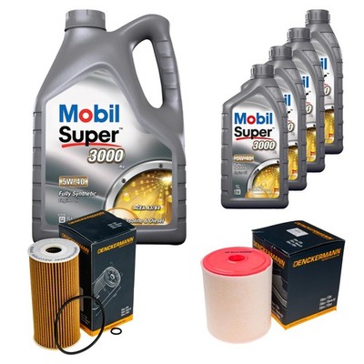 Inspektionspaket 9L MOBIL Super 3000 5W-40 für Audi A7 Sportback S7 quattro