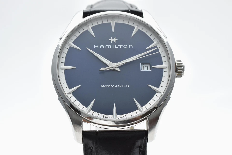 Reloj de cuarzo para hombre Hamilton Jazzmaster H324510 esfera azul 39 mm excelente+++ JAPÓN Foto 4 de 4