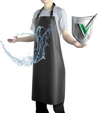 Waterproof Apron with Comfortable Adjustable Bib Rubber Vinyl Dishwasher Heav...