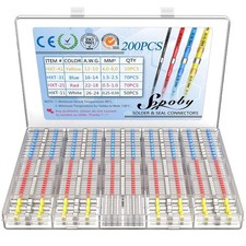 200PCS Solder Seal Wire Connectors - Waterproof Solder Butt Connectors Kit - ...