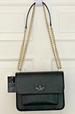 NEW Kate Spade Flap Chain Leather Crossbody Bag K8518 Black NWT MSRP: 349.00