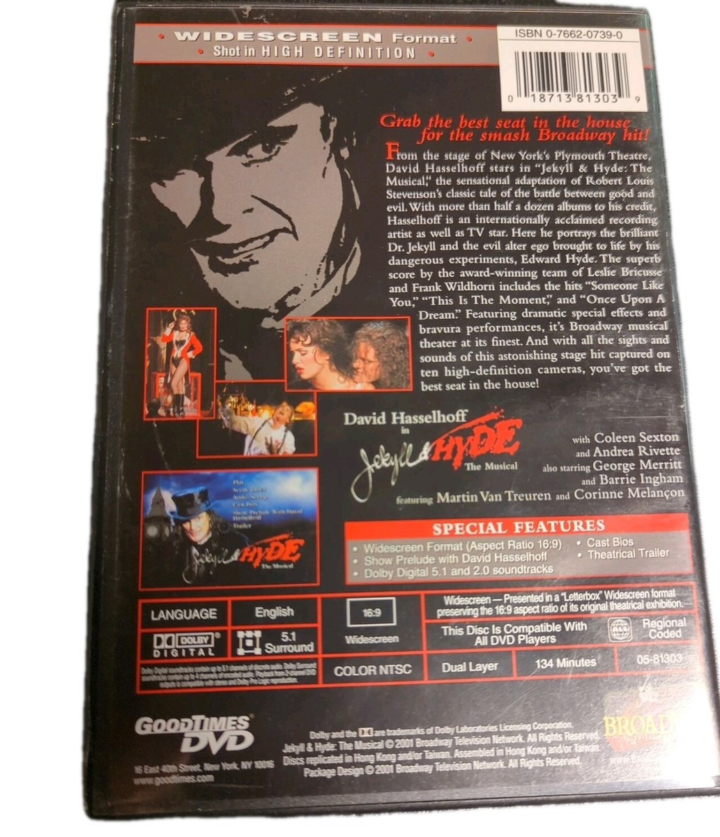 7817⑧007 DVD Special Edition DVDボックス DAVID HASSELHOFF JEKYLL & HYDE THE MUSICAL DVD BROADWAY- RARE
