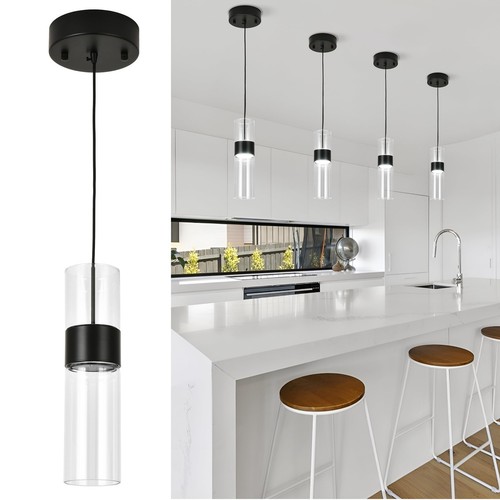 Modern Black LED Pendant Light Kitchen Island, Mini LED Kitchen Light Over Si...