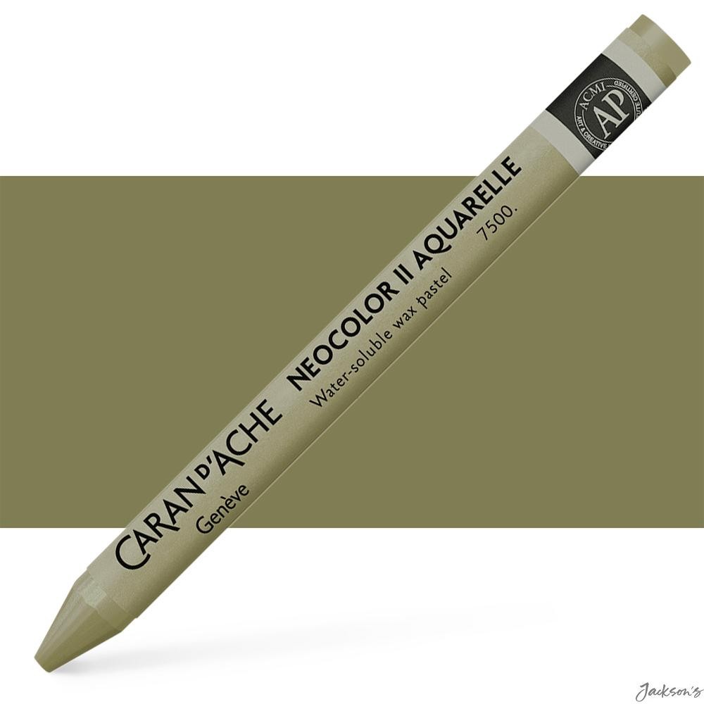 Caran d'Ache Neocolor II Watercolour Crayon Wax 1 Stick Olive Brown Art Drawing