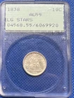 1838 Seated Liberty Dime PCGS AU55 - Rattler Holder - First Year Large Stars H64