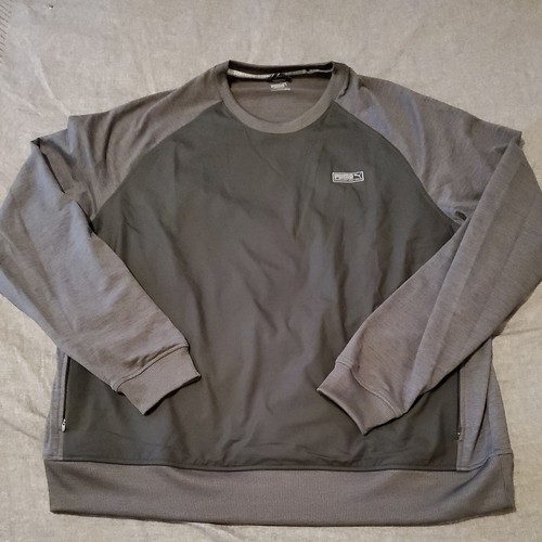 Men's PUMA GOLF Layered CREW NECK Nylon/ Knit Golf Pullover Jacket XXL Black - Picture 1 of 4