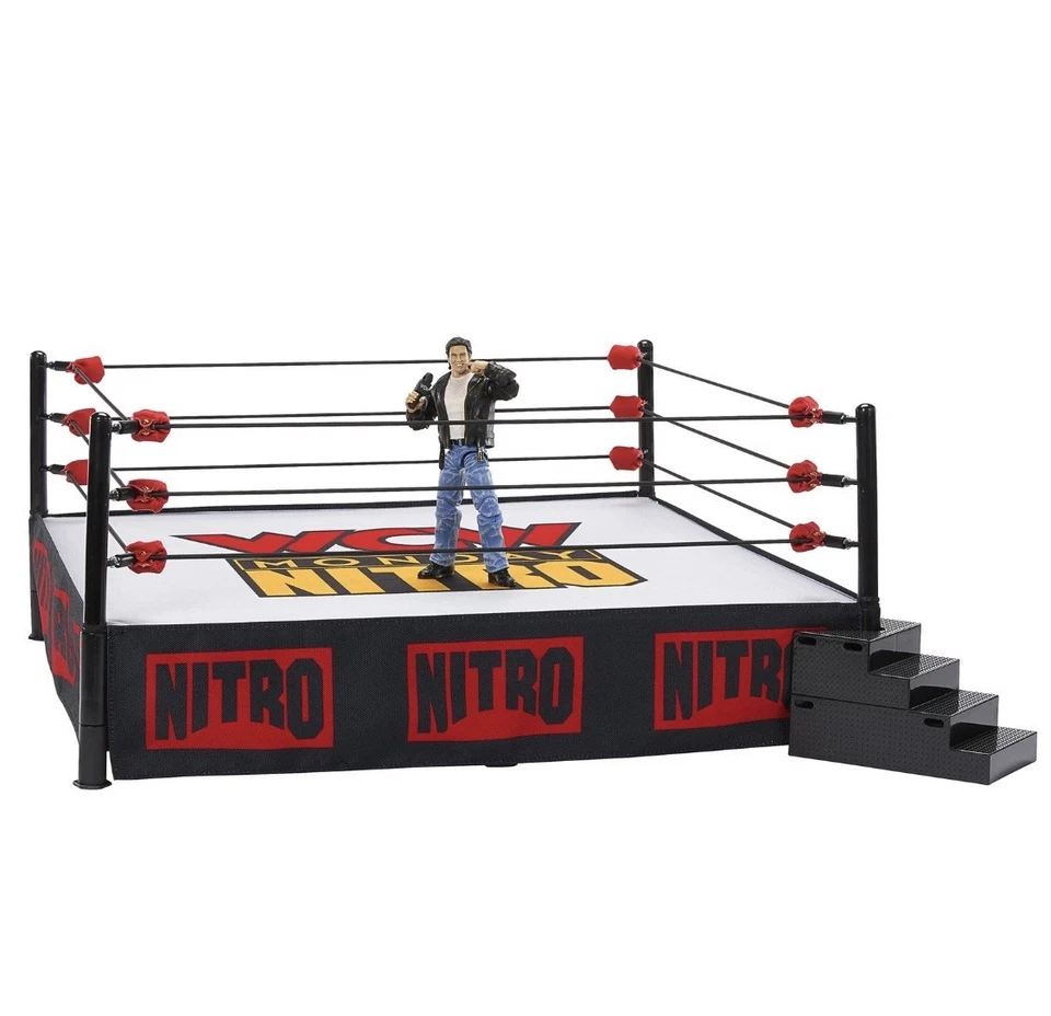 Juego de anillo de lucha libre WCW Nitro escala real con Eric Bischoff Ultimate Edition Foto 3 de 3