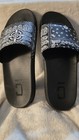 Men's Paisley Bandana Print Slide Sandals Slip-On Logo Black/White US 12 — photo 1
