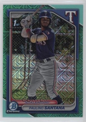 2024 Bowman Chrome Prospects Mega Box Aqua Mojo Refractor Paulino Santana 2l4