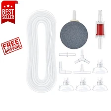 Reliable 7 Feet Aquarium Airline Tubing Kit with Connectors & Suction Cups