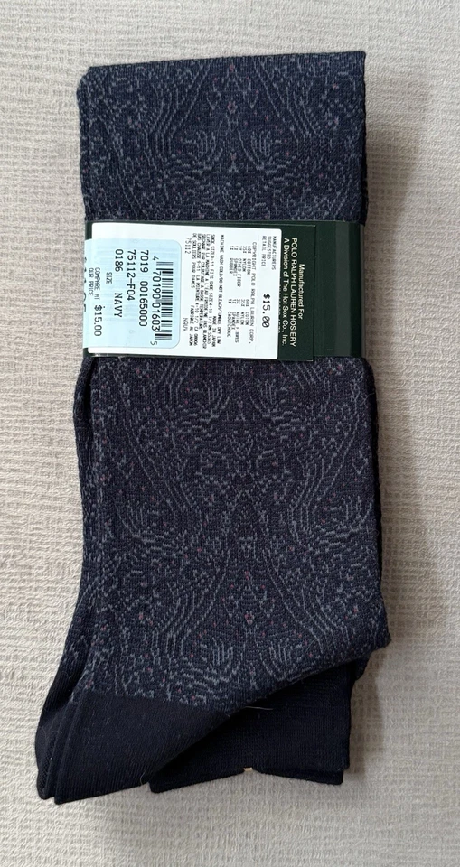 De Colección Lauren Ralph Lauren Algodón Nylon Mujer’s Calcetines hasta la Rodilla Patrón Azul Talla 9-11 Nuevo de Lote Antiguo Foto 3 de 4