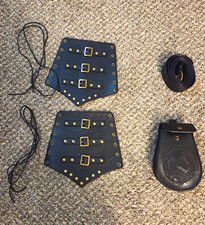 Black Medieval Gothic Belt Pouch Costume Accessory, One Size Adult Unisex