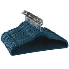 Home 50 Piece Flocked Velvet Clothes Hangers W/ Stainless Steel Swivel Hooks in