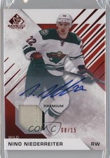2016 SP Game Used Red Spectrum Premium Material 8/15 Nino Niederreiter Auto 0c3