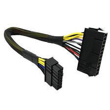 24 Pin to 14 Pin ATX PSU Main Power Adapter Braided Sleeved Cable for 12-inch