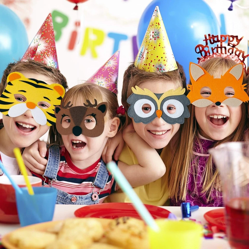 24-Piece Animal Felt Masks - Fun Party Favors for Jungle Safari Celebrations - Image 4 of 4