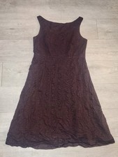 J. Crew Women’s Size 10 Brown Crinkled Textured Cotton Fit & Flare Midi Dress