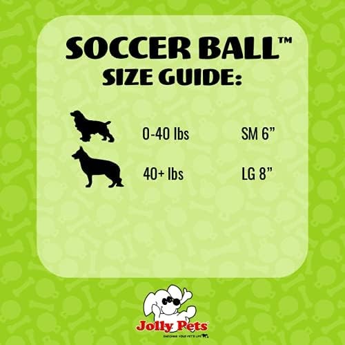 Jolly Pets Soccer Ball Blue 8 inch Unscented Rubber Chew Toy for Dogs - Picture 3 of 7