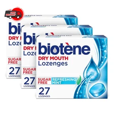 Biotene Dry Mouth Lozenges Pack of 3 Refreshing Mint Xylitol Sugar Free