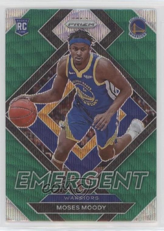 2021-22 Panini Prizm Emergent Green Wave Prizm Moses Moody #16 15tt