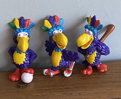 3 Sammlerstücke Mr Cadbury Schokolade Mini Eier Kunststoff Papagei Vogel Spielzeug Figuren