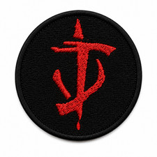 Gamer Logo Patch Embroidered Iron-On Applique Backpack Jacket, Grim Darkness