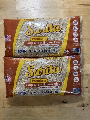 Sarita Premium Long Grain Brown Rice - 2 bags - 1 pound each