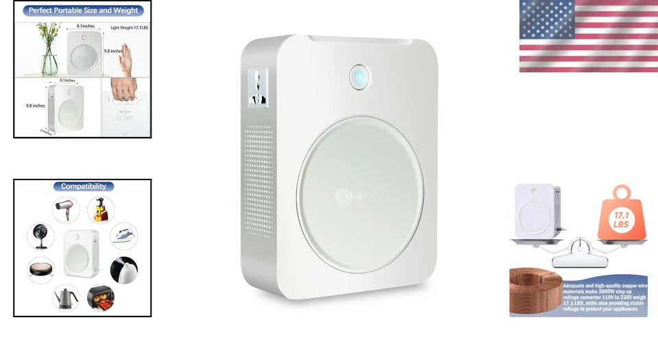 Voltage Converter Heavy Duty 110V to 220V for Asian Euro Appliances - Image 2 of 4