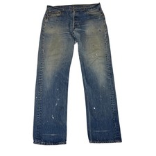 Vintage 90s Levi's 501 Straight Leg Jeans 36x33 Made in USA Faded