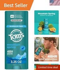 Tom s of Maine Mountain Spring Natural Deodorant, 3.25 oz Aluminum Free, 48...