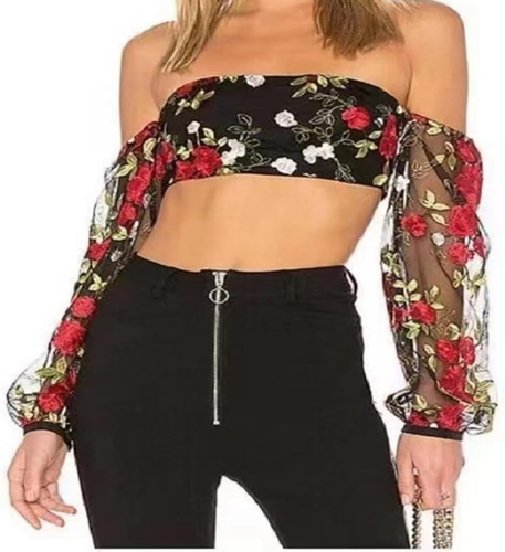 1 Yards Spitzenstoff mit Blumenstickerei Spitzenborte zum Nähen Bestickt - Bild 6 von 7