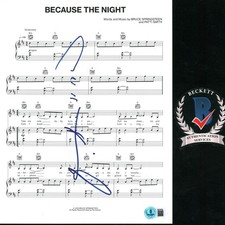 Patti Smith Signed Autograph Because The Night Sheet Music Horses Easter BAS COA