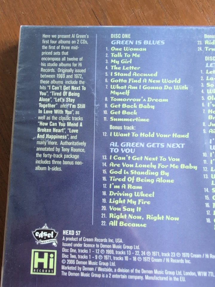 Al Green - The Legendary Hi Records Albums Vol 1 2CDs (2006) NEW & SEALED - Image 3 of 4