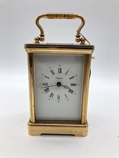 Vintage Angelus Brass Bell Strike Mantel Carriage Clock w/Tag Working No Key