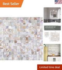 Peel and Stick Backsplash, Mother of Pearl Mosaic Shell Tiles, Self-Adhesive ...