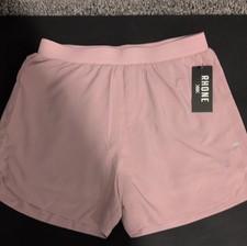 Rhone Men's Athletic Shorts Blush Pink Size M Lined Pockets Drawstring