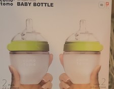 Comotomo Baby Bottle Set, Green - 8oz 2 Pack