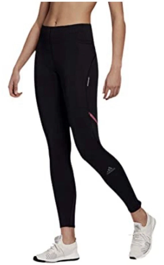 Adidas Women’s How We Do Long Running Tights XL Black AeroReady Mid Rise NWT