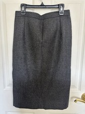 Vintage Valentino Miss V Wool Tweed Pencil Skirt Italy 80s Sweetheart Waist 2/4