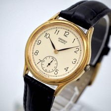 Seiko 2G28-6030 Men's Vintage Gold Watch Used Small Second