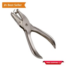 Versatile 1-Hole Punch - Nickel Plated, 5 Sheets, Perfect for Home and Office