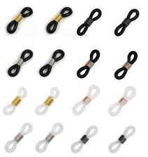 16 Pcs Eyeglass Chain Ends Silicone Adjustable Anti-Slip Rubber Connectors Ey...