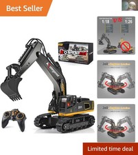Exciting 9 Channel Remote Control Excavator - 16 Inch Kids' Construction Toy