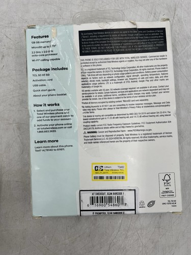Total Wireless TCL K24 32GB CDMA LTE Gray Prepaid Smartphone Brand New - Picture 3 of 3