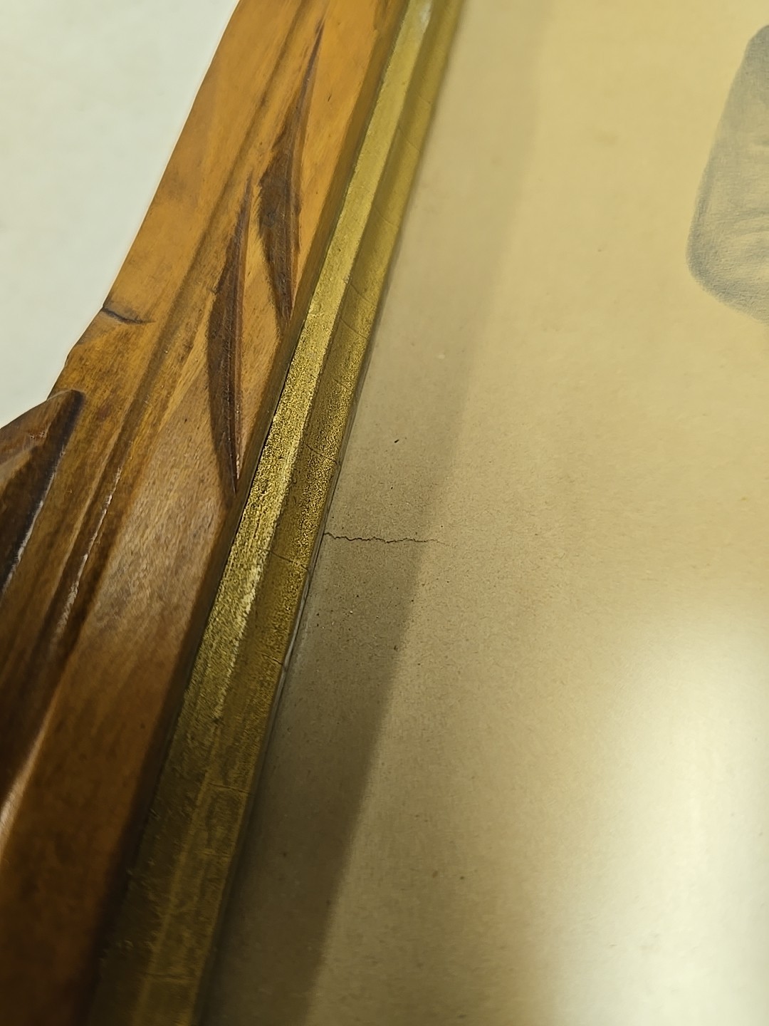 Antique 1876 President Lincoln & His Cabinet Framed Currier & Ives Etching Print