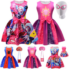 Kinder M&auml;dchen Spider Stacy Gwen Kost&uuml;m Kleid Geburtstagsfeier Party Fancy Kleid